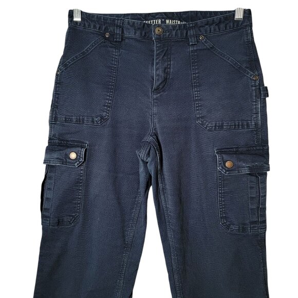 Duluth Womens Blue Curvesetter Waistband Pants 8x33 Carpenter Work Cargo Outdoor - Picture 2 of 10